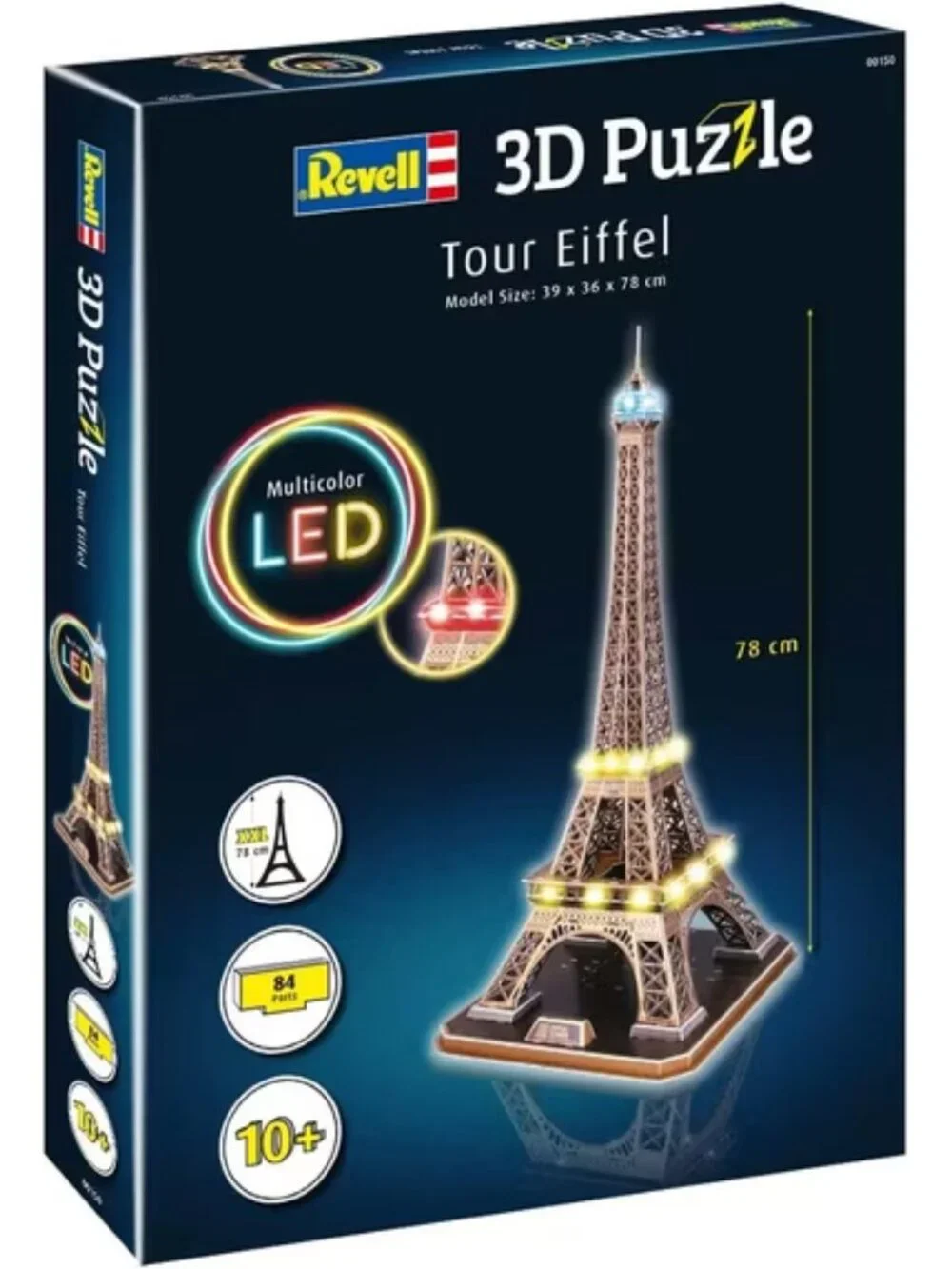 NIB Revell Eiffel Tower LED 3D Puzzle 84 Piece Model Kit